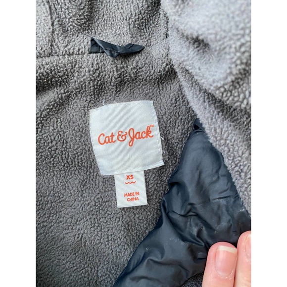 Kids Unisex black puffer coat, size XS (4/5) - Picture 3 of 6